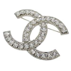 Chanel Cc Logo Brooch Silver-Tone Metal #249978C15B